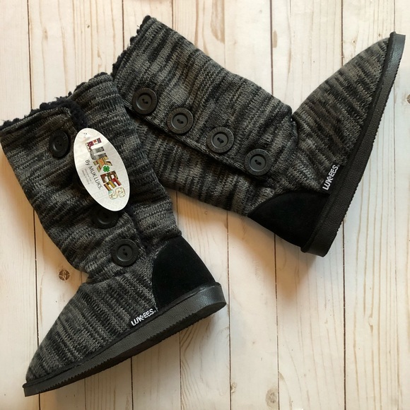 Muk Luks Shoes - MUK LUKS Knit LUKEES Sweater Boots